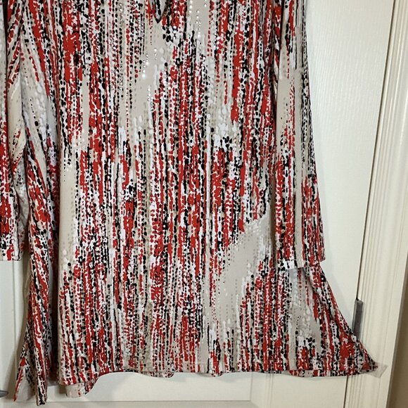 JM Collection Women's Top Tunic 3/4 Sleeves Size XL Flowy Stretchy - Picture 4 of 7